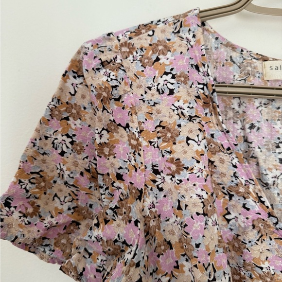 Saltwater LUXE Floral Mini Dress - Pink, Cream, and Black - Picture 4 of 8